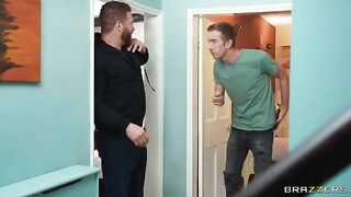 A girl gets her pussy railed by two guys in a double penetration scene