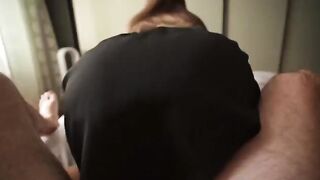 She saw me jerking off with her panties, offered sex