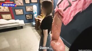 Barefoot teen seduced by a huge cock on the street