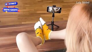 I decided to make a footjob video with my stepsis