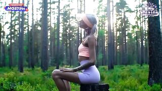 A girl was sucking her neighbor's cock in the forest
