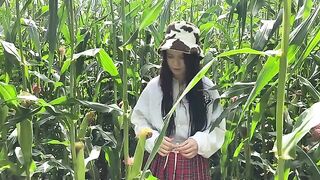 Security guard fucked thief in cornfield, wild stuff!