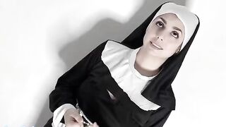 A big tits nun breaks her monastic vow with a hot Italian dialog
