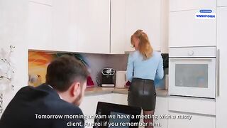 A man fucked his secretary during a business trip, showcasing raw passion