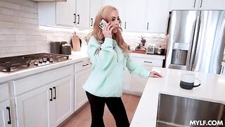 The bimbo is having a good day and enjoys herself