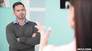 A man came to the girl and fucked her on the couch