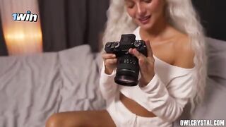 A woman gets a real cock in her hand for the first time