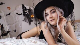 A cute witch waits for the magic of sex and sperm