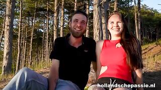 Sex in the forest is especially hot, a brunette would agree