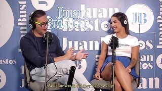 Natalia Garcia asks for a burger and the delivery guy gets a blowjob in this steamy podcast scene