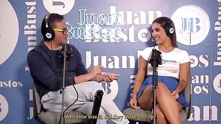 Natalia Garcia asks for a burger and the delivery guy gets a blowjob in this steamy podcast scene