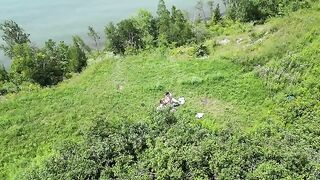 Instead of a picnic, they fucked outdoors in the field