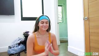 A girl is having fun with her young boyfriend in vivid style