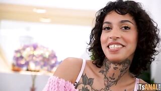 Everything for a complete experience - a hot chick on a couch with toys