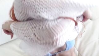 A slim girl has sex with her friend and he comes right into her