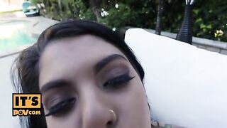 Skinny teen Gina Valentina gets her asshole gapped early in the morning