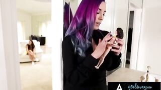 Angela White gets fucked hard by a stacked witch in a colorful getup