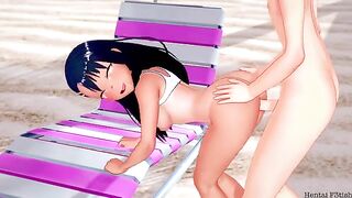 Hentai beach sex with Nagatoro and her amazing big tits