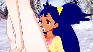 Iris gets humped by a Pokémon in this explicit anime scene