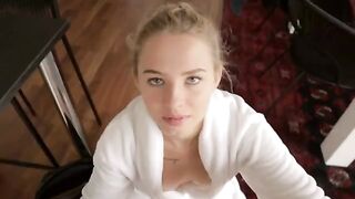 Accidental cum on step sister’s tits, she loved it