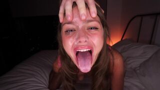 He totally destroyed my throat! Extreme blowjob and facial finish