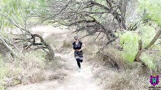 A sweaty workout ends with a passionate session on the trail for this stunning MILF