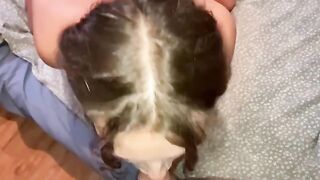 The guy prepared his cock for a long sex session with the busty neighbor