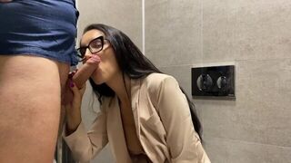 A couple has sex right in the office without leaving the booth