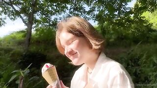 Don't lick the ice cream, suck my dick instead, a playful and daring challenge!