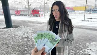 The girl is soaked, but she will grant any wish for money