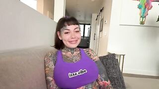 The guy with big cock fucks a hot tattoo girl