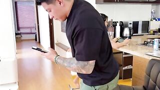 The step daddy checked how the girl's ass was trained
