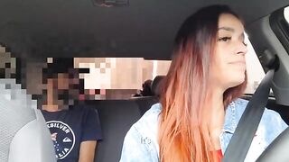 The hot girl was fucked by an Uber driver in his car