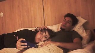 A blowjob on the bed is lazy, but so deep it’s incredible
