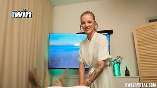 A massage session turns into a steamy encounter with a seductive nurse