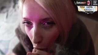 A blonde street prostitute got fucked in a fur coat, and it was hot