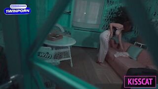 A hot step mom fucks with her step son in their shared bed