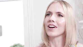 The naughty blonde got her ass stretched by two guys in stockings