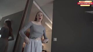 A blonde has a hot sex with her neighbor in this steamy homemade scene