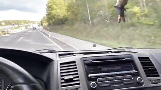 A girl is fucking with the Uber driver in his car