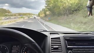 A girl is fucking with the Uber driver in his car