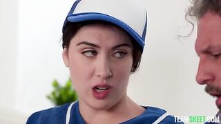 An old man fucked a young girl in her clothes