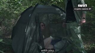 The guy knows just where to aim without using GPS in the forest
