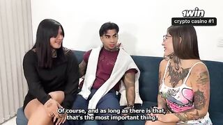 A girl has sex with someone she is not involved with, right in front of her partner