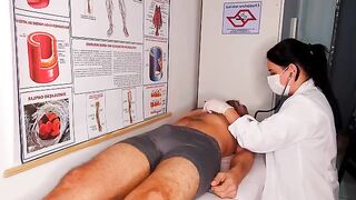 A hot nurse fucks a patient in the hospital without underwear