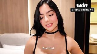A girl with a great figure is having fun with her stepbrother