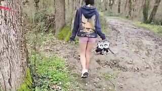 A girl has sex with her neighbor in the forest