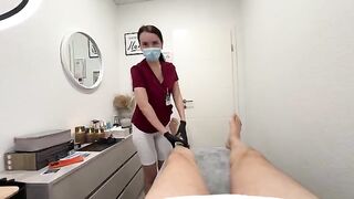 Hot nurse performs epilation before giving a blowjob