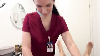 Hot nurse performs epilation before giving a blowjob