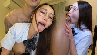 A cute schoolgirl was roughly fucked by her stepbrother at home